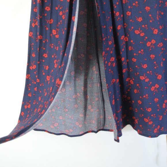 NEW Reformation Zelda Anaheim Poppy Midi Long Sleeve Slit Dress size 8 #1539 - Picture 11 of 13